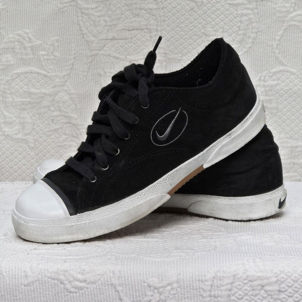 90s Vintage Nike Court Biscuit Suede Low Top Sneakers Black Women 7 Casual Skate